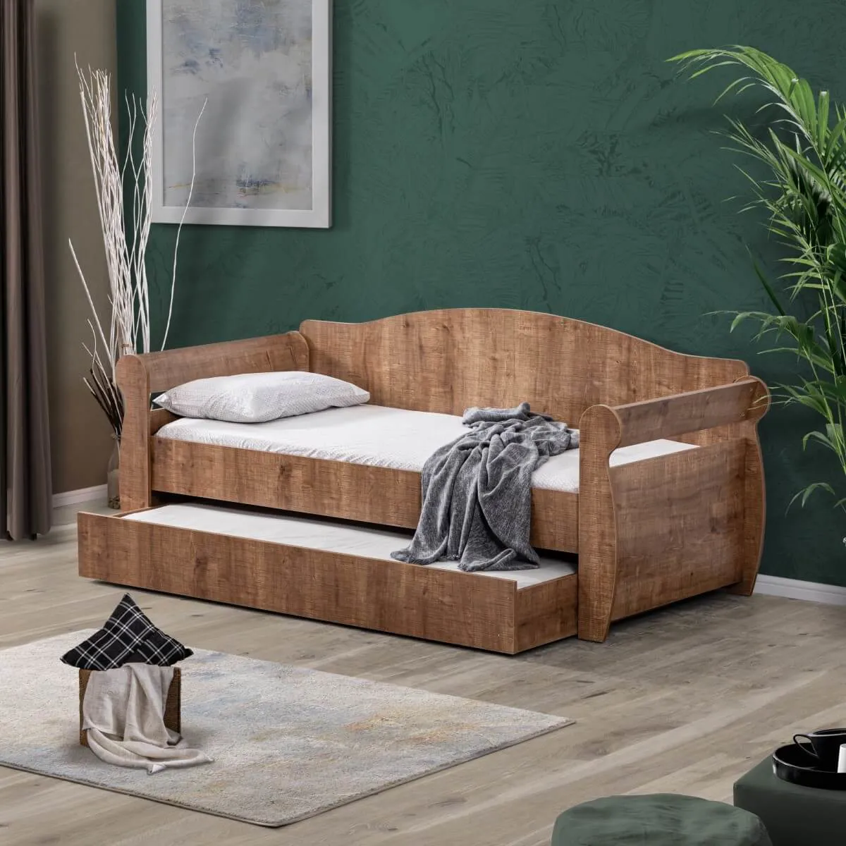 Taht Yavrulu Ceviz Karyola